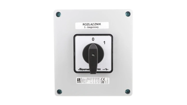 Łącznik krzywkowy 80A rozłącznik 0-1 3 - biegunowy w obudowie OB17 SK80-2.8211\OB17