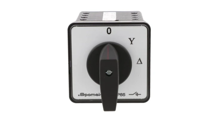 Łącznik krzywkowy 80A przełącznik rozruchowy trójfazowy 0 Y A mocowany do pulpitu czoło szare pokrętło czarne SK80-4.831\P03