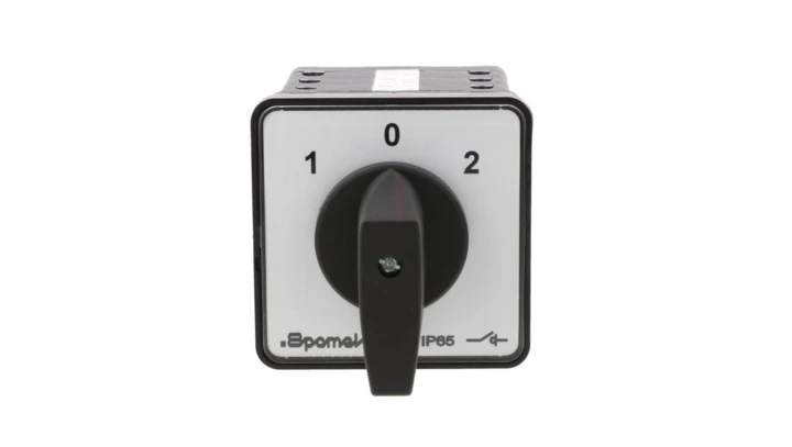 Łącznik krzywkowy 80A rozłącznik 1-0-2 3 - biegunowy mocowany do pulpitu czoło szare pokrętło czarne SK80-3.8380\P03