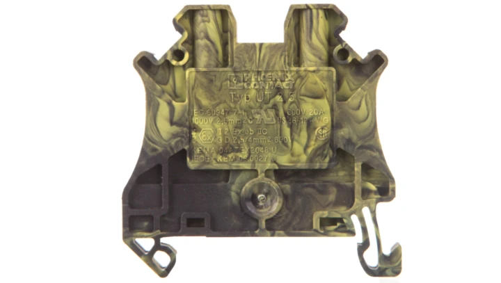 Złączka szynowa 2-przewodowa 2,5mm2 czarno-żółta Ex UT 2,5-FE 3245121 /50szt./