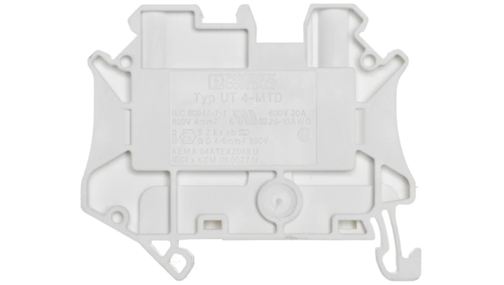 Złączka szynowa 2-przewodowa 4mm2 biała Ex UT 4-MTD WH 3047701 /50szt./