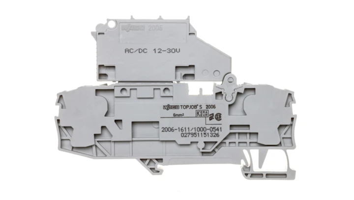 Złączka 2-przewodowa 6mm2 bezpiecznikowa szara TOPJOBS 2006-1611/1000-541 /25szt./