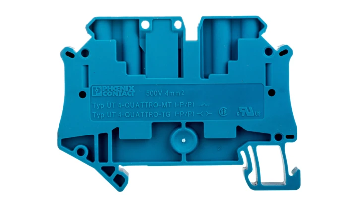 Złączka szynowa rozłączalna 4-przewodowa 4mm2 niebieska UT 4-QUATTRO-TG BU 3073076 /50szt./