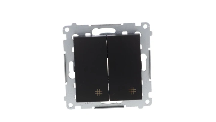 Simon 54 Łącznik krzyżowy podwójny (moduł) 10AX 250V szybkozłącza, czarny mat DW7/2.01/49