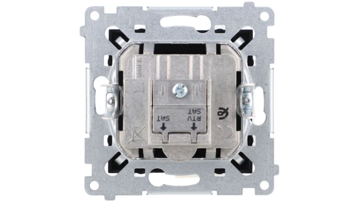 Simon 54 Gniazdo antenowe satelitarne podwójne SAT-SAT-RTV (moduł) czarny mat DASK2.01/49