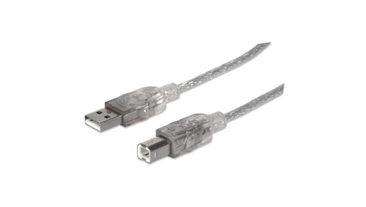 Kabel USB 2.0 AM-BM 1.8m do Drukarki Srebrny Ekranowany