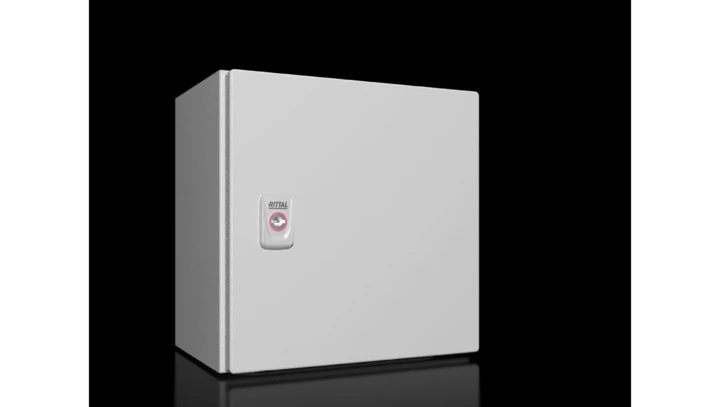 AX Obudowa kompaktowa 300x300x210 mm blacha stalowa z pł. mont. jednodrzwiowa 1 zamek dźwigienkowy 1033.000