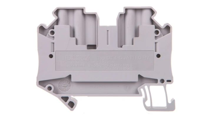 Złączka szynowa 4-przewodowa 4mm2 szara Ex UT 4-QUATTRO HV 3048823 /50szt./