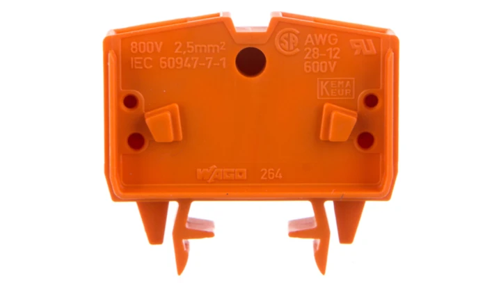 Złączka 2-przewodowa 2,5mm2 pomarańczowa 264-706 /100szt./