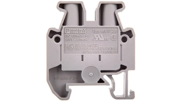 Złączka szynowa przelotowa 2-przewodowa 2,5mm2 szara Ex MUT 2,5 3248030 /50szt./