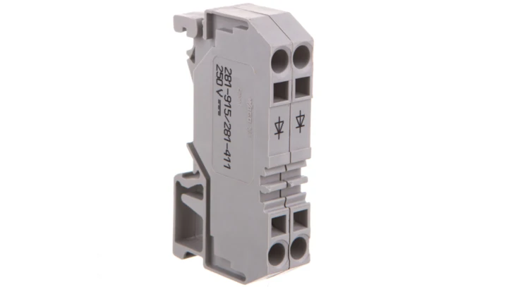 Złączka diodowa 2-przewodowa 4mm2 szara 281-915/281-411 /50szt./