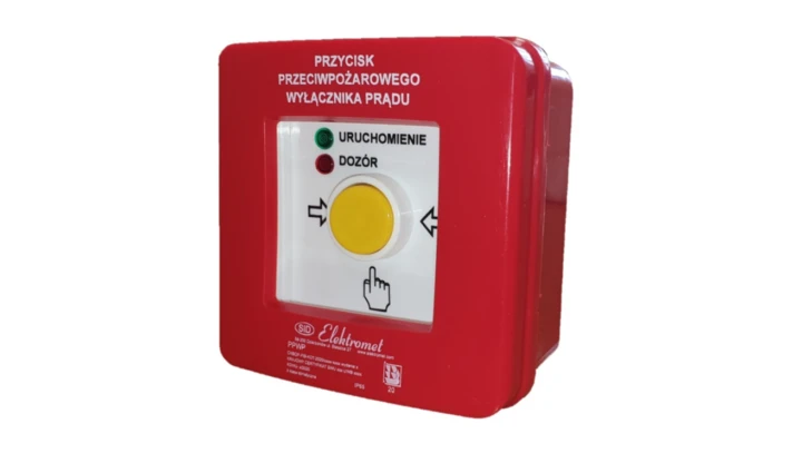 Przycisk ppoż. n/t 4 tory prądowe 12A NC-NC przyciskowy diody czerw/ziel 24V DC/24V DC PPWP-6 B/1 901433