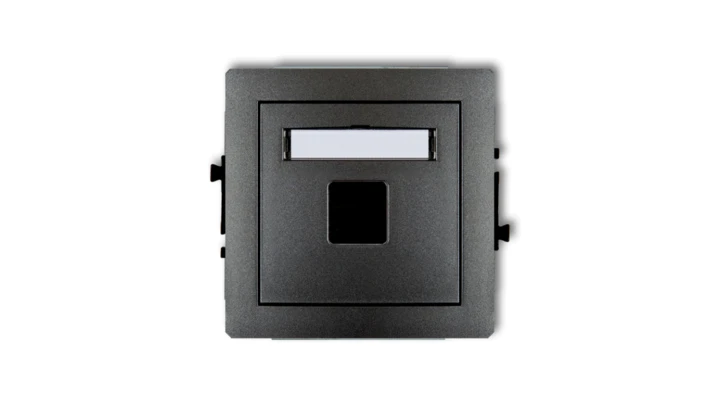 DECO Gniazdo komputerowe pojedyncze bez modułu grafitowy 11DGM-1p PT-GN-DE-67-30-ND-00