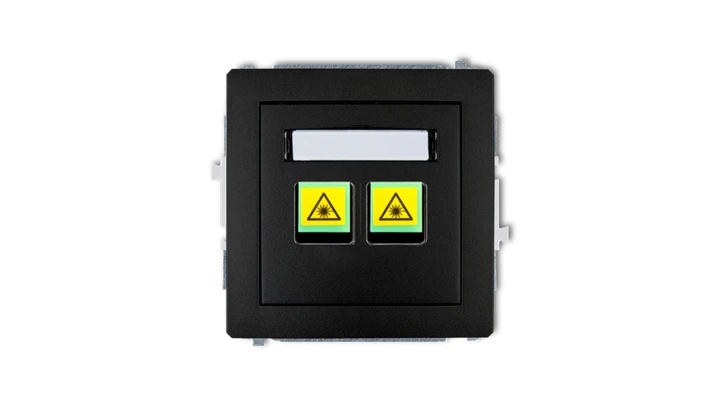DECO Mechanizm gniazda światłowodowego/optycznego podwójnego czarny mat 12DGOP-2