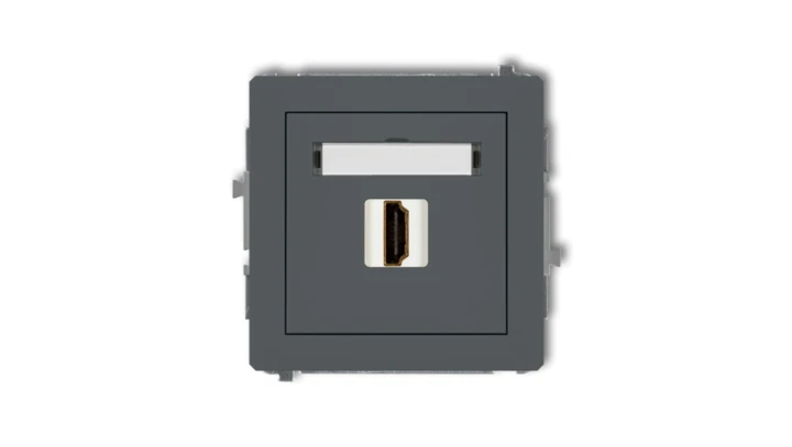 DECO Mechanizm gniazda pojedynczego HDMI 2.0 grafitowy mat 28DHDMI-3