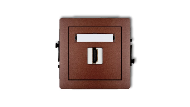 DECO Mechanizm gniazda pojedynczego HDMI 2.0 brązowy metalik 9DHDMI-3