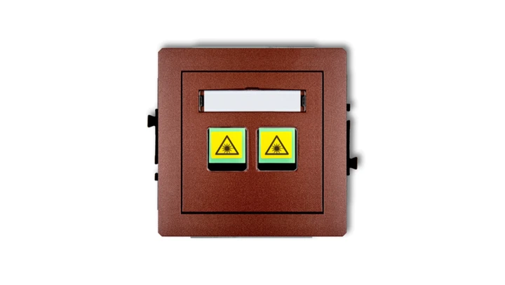 DECO Mechanizm gniazda światłowodowego/optycznego podwójnego brązowy metalik 9DGOP-2