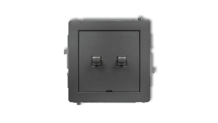 DECO Mechanizm łącznika jednobiegunowego ze schodowym w stylu amerykańskim (dwa klawisze bez piktogramów, wspólne zasilanie) gra