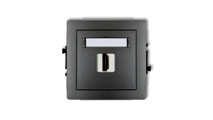 DECO Mechanizm gniazda pojedynczego HDMI 2.0 grafitowy 11DHDMI-3