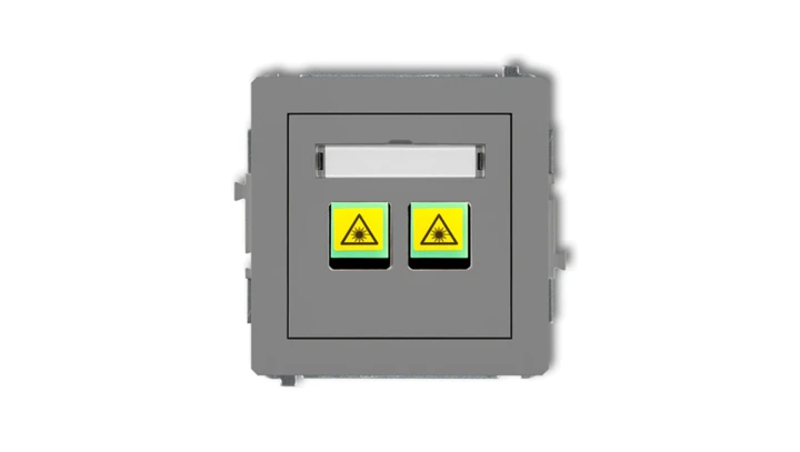 DECO Mechanizm gniazda światłowodowego/optycznego podwójnego szary mat 27DGOP-2