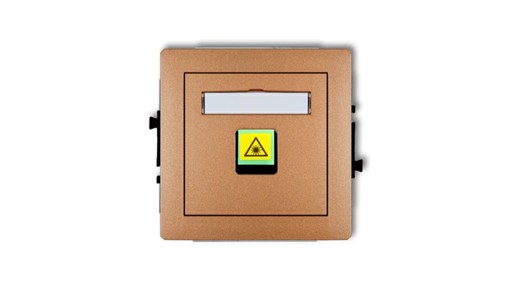 DECO Mechanizm gniazda światłowodowego/optycznego pojedynczego złoty metalik 8DGOP-1