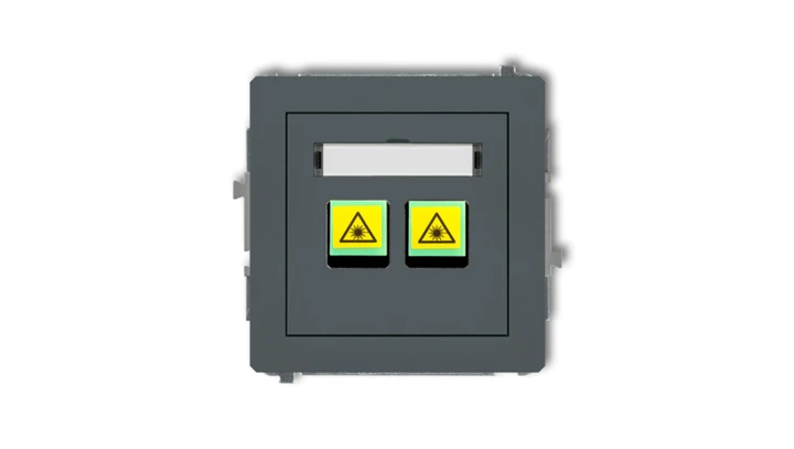 DECO Mechanizm gniazda światłowodowego/optycznego podwójnego grafitowy mat 28DGOP-2