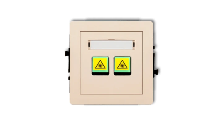 DECO Mechanizm gniazda światłowodowego/optycznego podwójnego beżowy 1DGOP-2