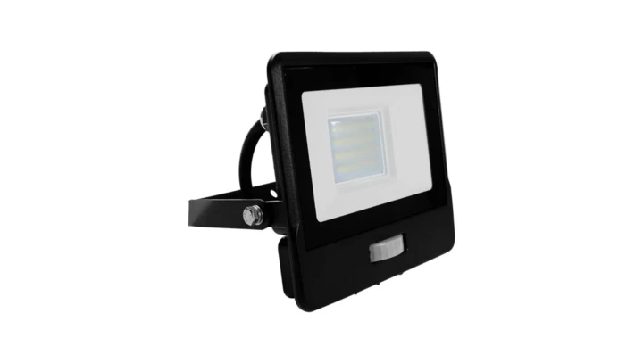 Projektor LED z czujnikiem ruchu 20W 1510lm 6500K Dioda SAMSUNG IP65 Kabel 1m Czarny 5 Lat Gwarancji 20285