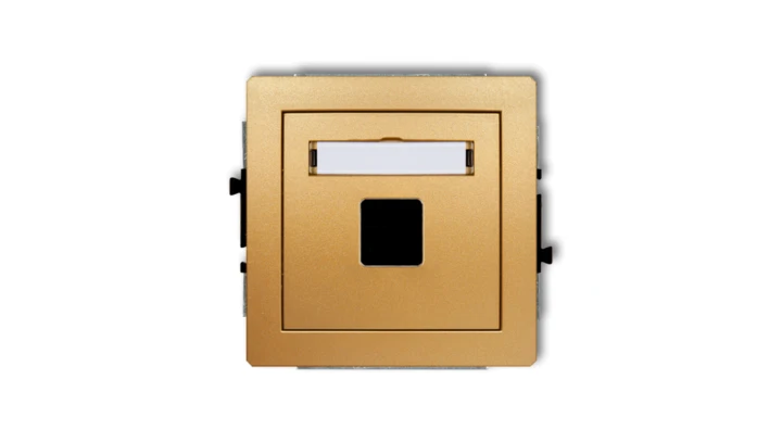 DECO Mechanizm gniazda multimedialnego pojedynczego bez modułu (standard Keystone) złoty 29DGM-1P