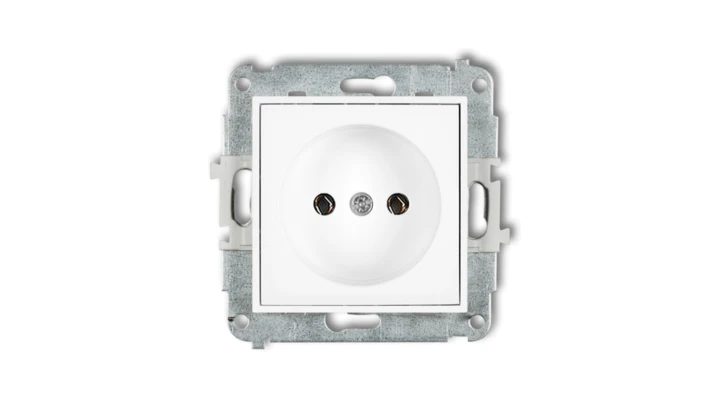 MINI Mechanizm gniazda pojedynczego bez uziemienia 2P (bez przesłon torów prądowych) biały MGP-1