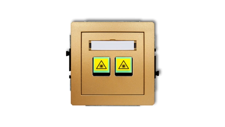 DECO Mechanizm gniazda światłowodowego/optycznego podwójnego złoty 29DGOP-2