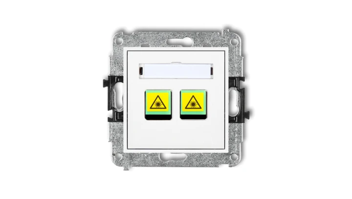 MINI Mechanizm gniazda światłowodowego/optycznego podwójnego biały MGOP-2