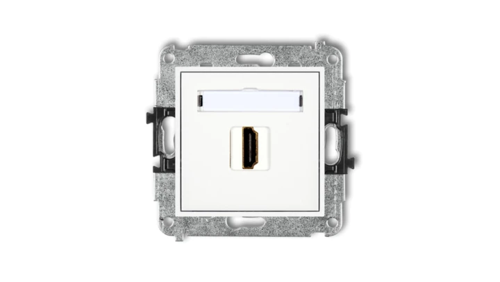 MINI Mechanizm gniazda pojedynczego HDMI 2.0 biały MHDMI-3