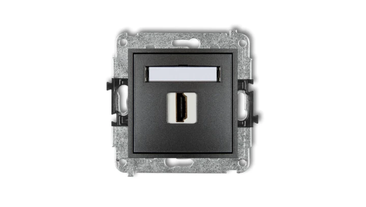 MINI Mechanizm gniazda pojedynczego HDMI 2.0 grafitowy 11MHDMI-3