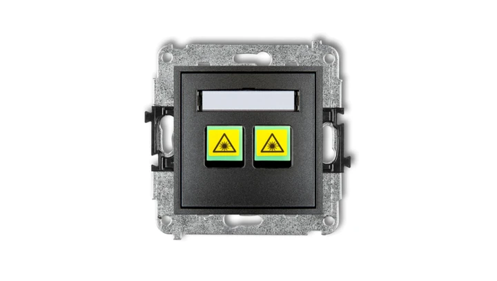 MINI Mechanizm gniazda światłowodowego/optycznego podwójnego grafitowy 11MGOP-2