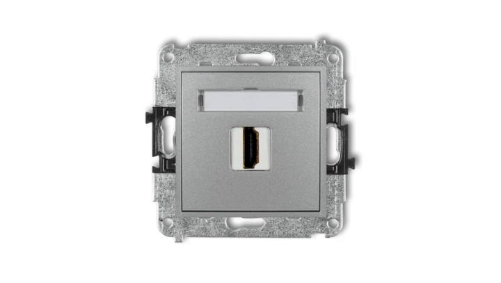 MINI Mechanizm gniazda pojedynczego HDMI 2.0 srebrny metalik 7MHDMI-3