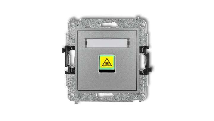 MINI Mechanizm gniazda światłowodowego/optycznego pojedynczego srebrny metalik 7MGOP-1