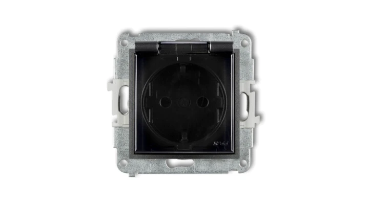 Mechanizm gniazda bryzgoszczelnego z uziemieniem SCHUKO 2P+Z (klapka dymna, przesłony torów prądowych) 11MGPB-1sdp