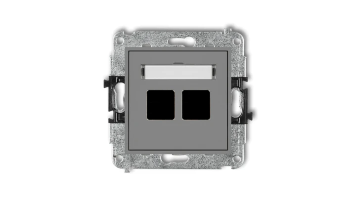 Mechanizm gniazda multimedialnego podwójnego bez modułu (standard Keystone) 27MGM-2P