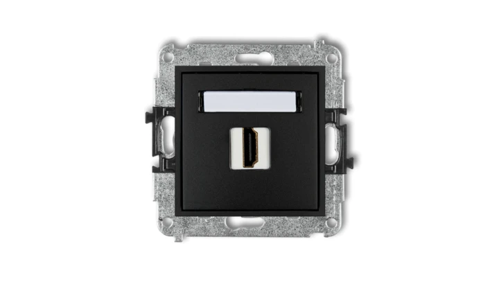 MINI Mechanizm gniazda pojedynczego HDMI 2.0 czarny mat 12MHDMI-3