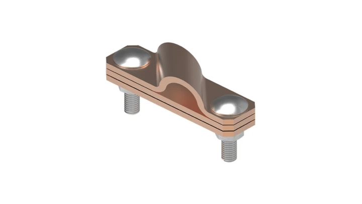 Złącze krzyżowe skośne pręt-bednarka 3-elem. miedź 116.1.2 CU 11602103