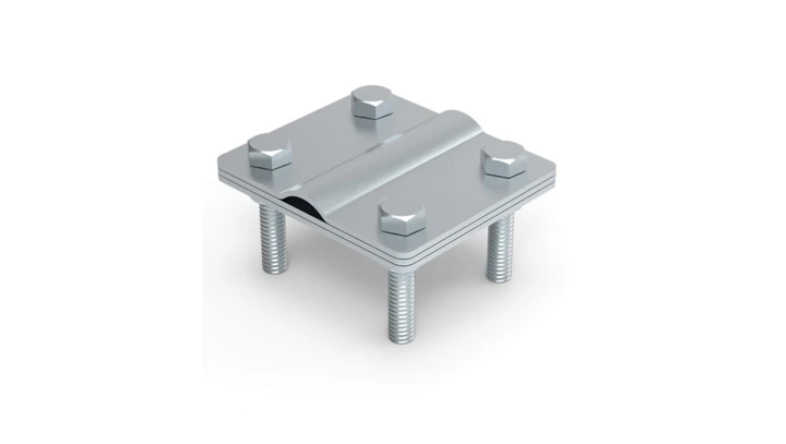 Złącze uniwersalne 3-elem. 70x80 bednarka-pręt16 stal nierdzewna 14.3.1 V4A 91401355