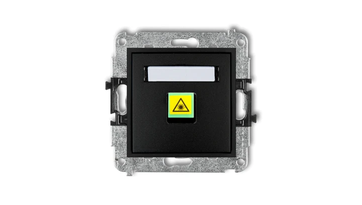 MINI Mechanizm gniazda światłowodowego/optycznego pojedynczego czarny mat 12MGOP-1