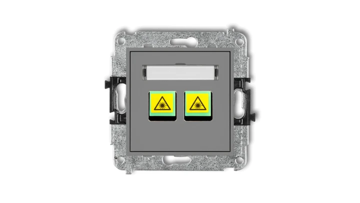 MINI Mechanizm gniazda światłowodowego/optycznego podwójnego szary mat 27MGOP-2