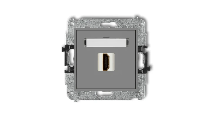 MINI Mechanizm gniazda pojedynczego HDMI 2.0 szary mat 27MHDMI-3