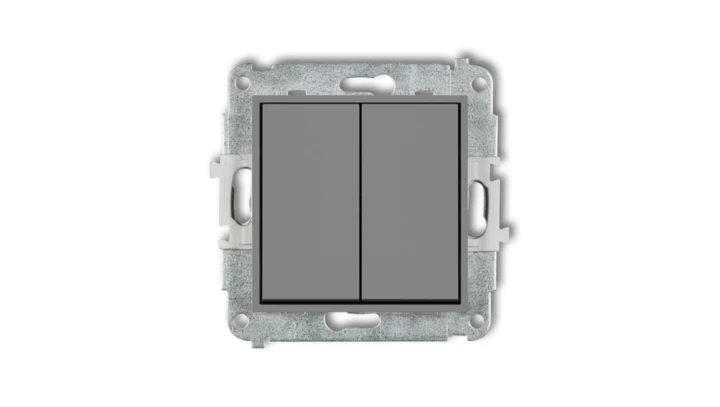 MINI Mechanizm łącznika zwiernego żaluzjowego (dwa klawisze bez piktogramów) szary mat 27MWP-8.1