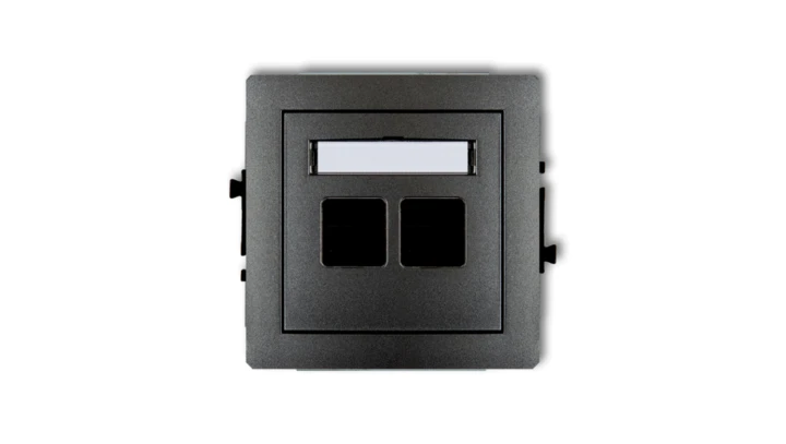 DECO Mechanizm gniazda komputerowego podwójnego bez modułu grafitowy 11DGM2p PT-GN-DE-80-30-ND-00