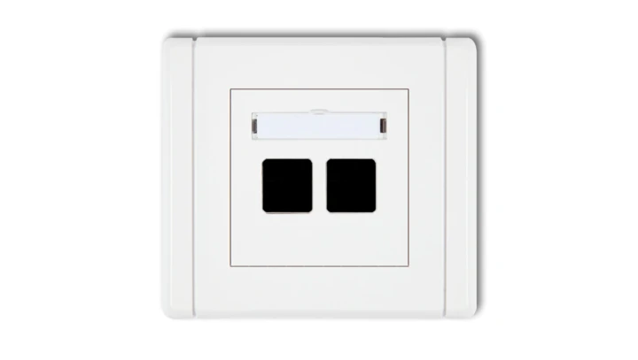 FLEXI Mechanizm gniazda komputerowego podwójnego bez modułu biały FGM-2p PT-GN-FL-80-00-00-00