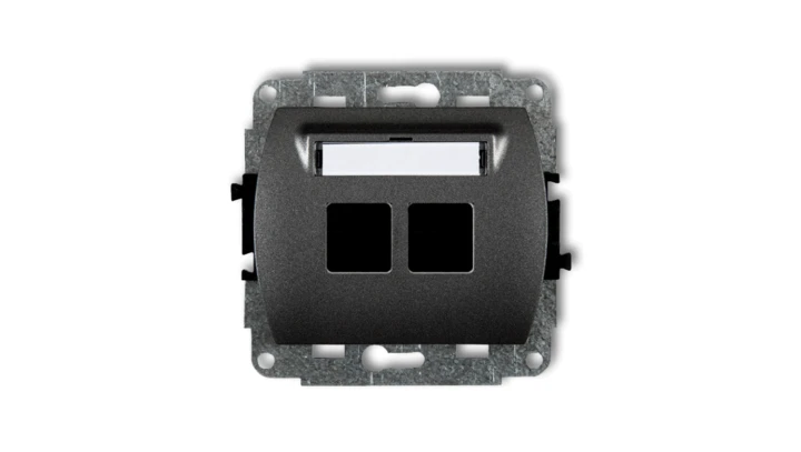 TREND Mechanizm gniazda komputerowego podwójnego bez modułu grafitowy 11GM-2p PT-GN-TR-80-30-ND-00