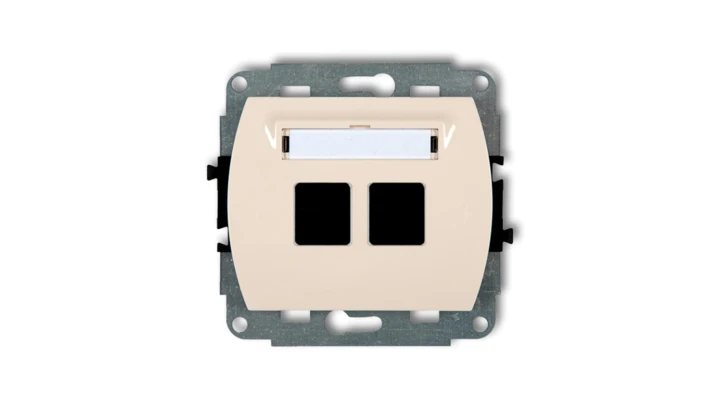 TREND Mechanizm gniazda komputerowego podwójnego bez modułu beżowy 1GM-2p PT-GN-TR-80-01-ND-00